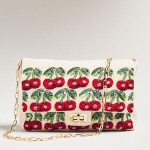 Oversized Maeve Beaded Bag with Cherries BNWT